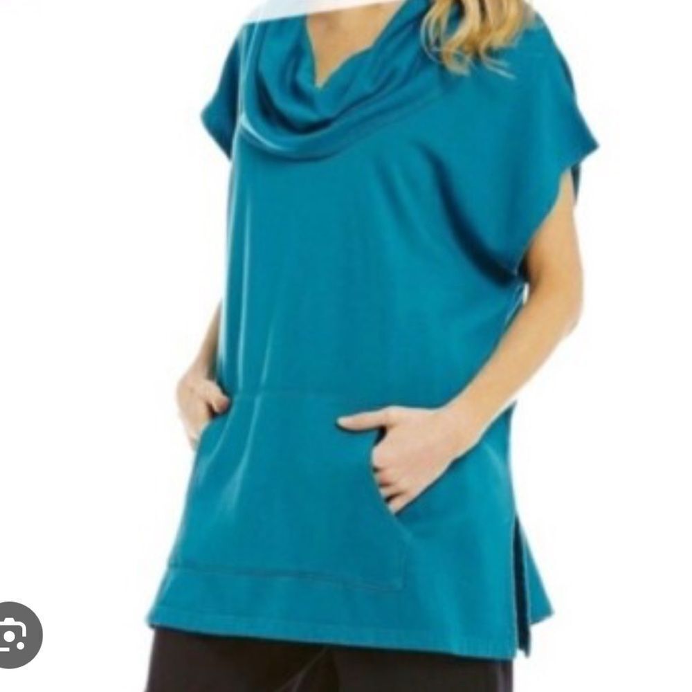 Bryn Walker Cowl Neck Sweatshirt Poncho Turquoise Women’s XL